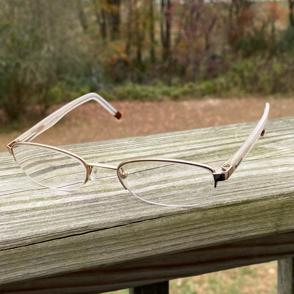 Dkny Glasses Frames Half Rim Translucent Light Ta… - image 2